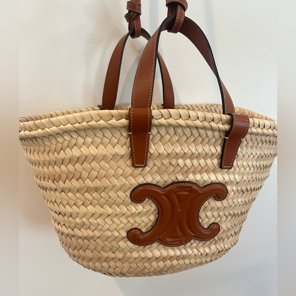CELINE TEEN CLASSIC PANIER IN PALM LEAVES AND CALFSKIN - Picture 3 of 15